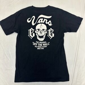 Vans Skull T-Shirt Old Skool Short Sleeve‎ Med Black Tee